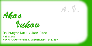 akos vukov business card