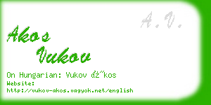 akos vukov business card